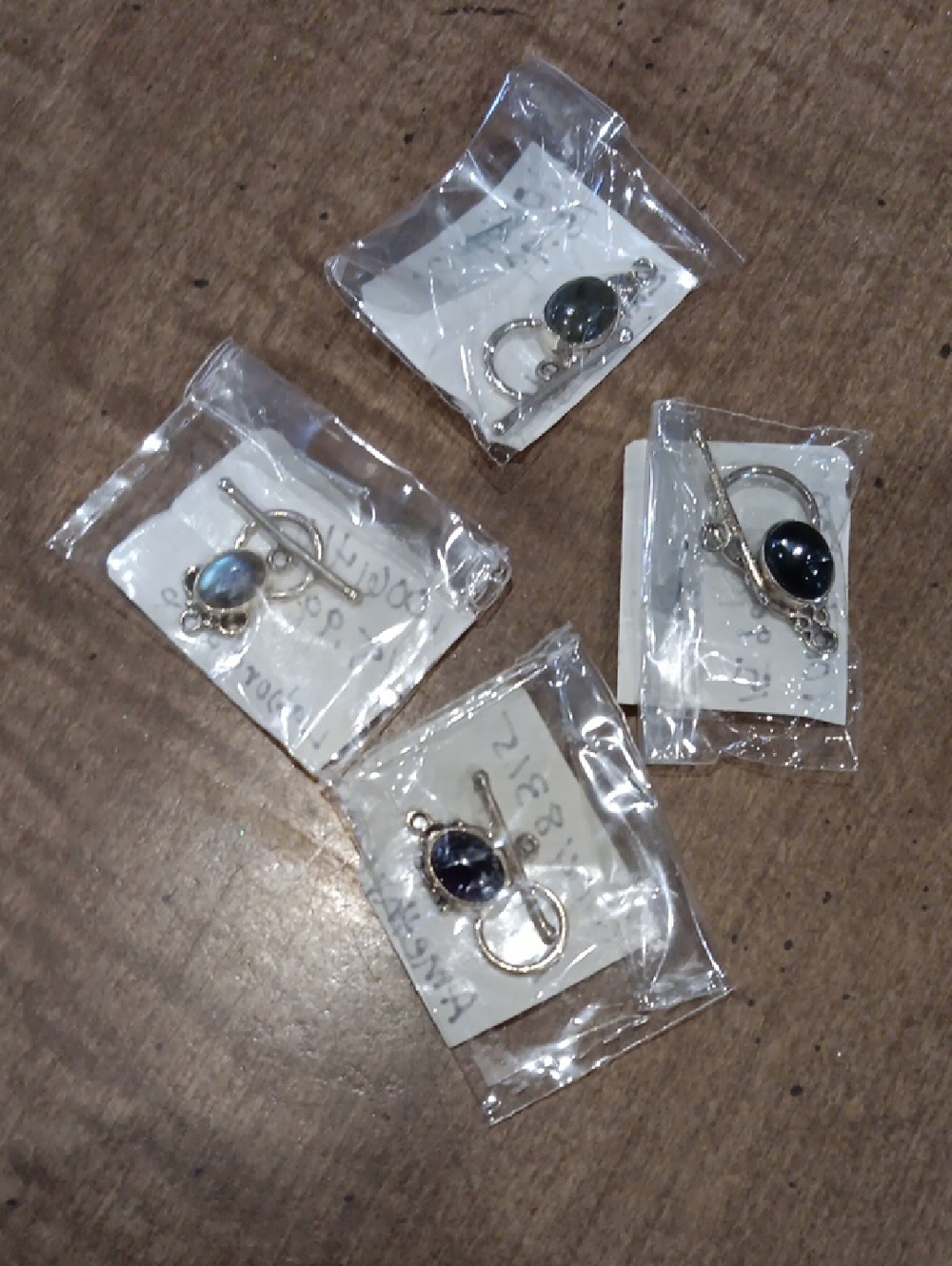Silvertone Blue Stone Jewerly Making Supplies- Blue